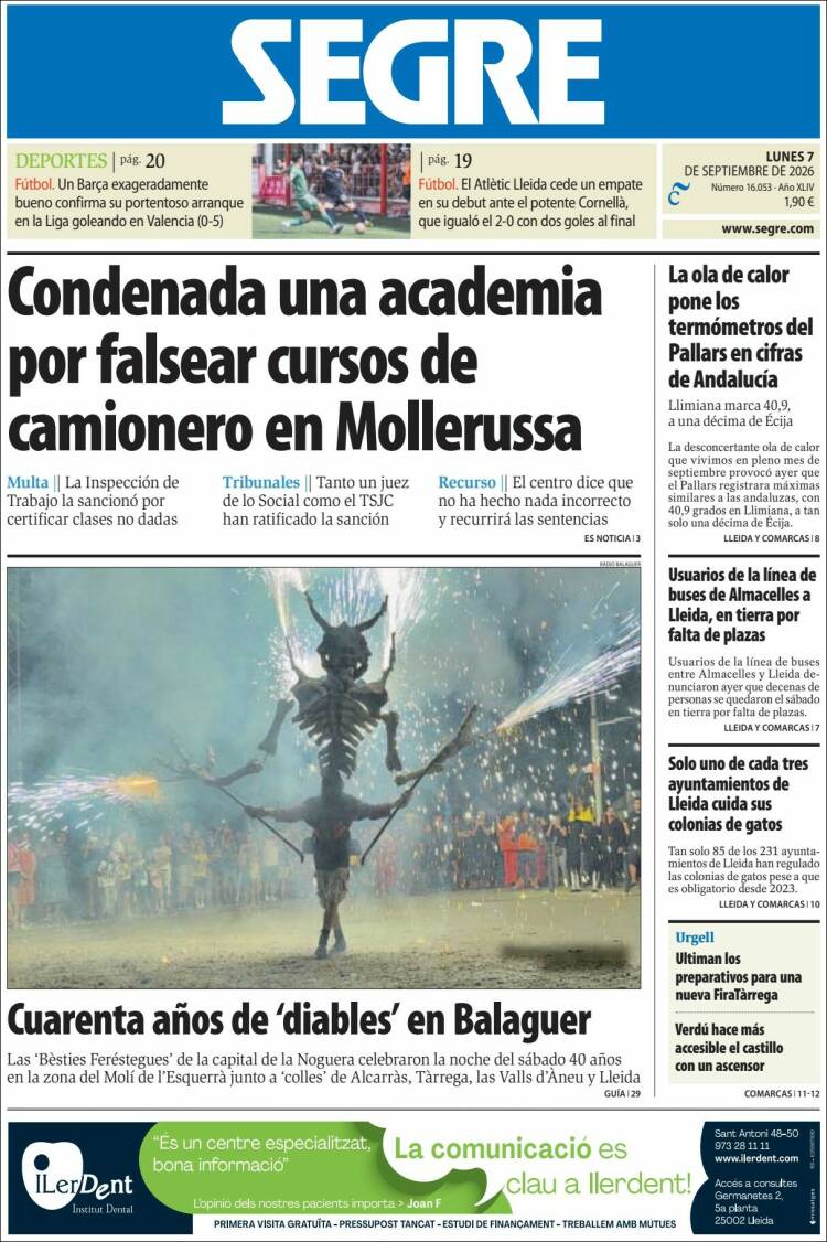 Portada de Segre  (Espa&ntilde;a)