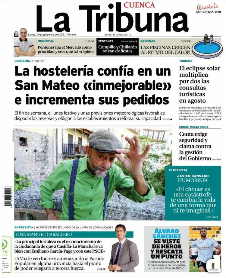 Portada de La Tribuna de Cuenca (Spain)