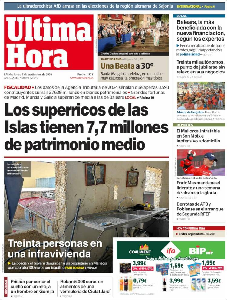 Portada de Última Hora (Espa&ntilde;a)