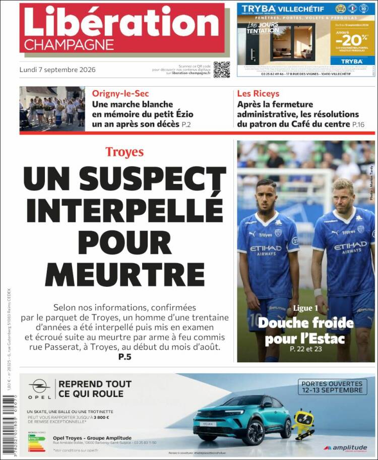 Portada de Libération Champagne (Francia)