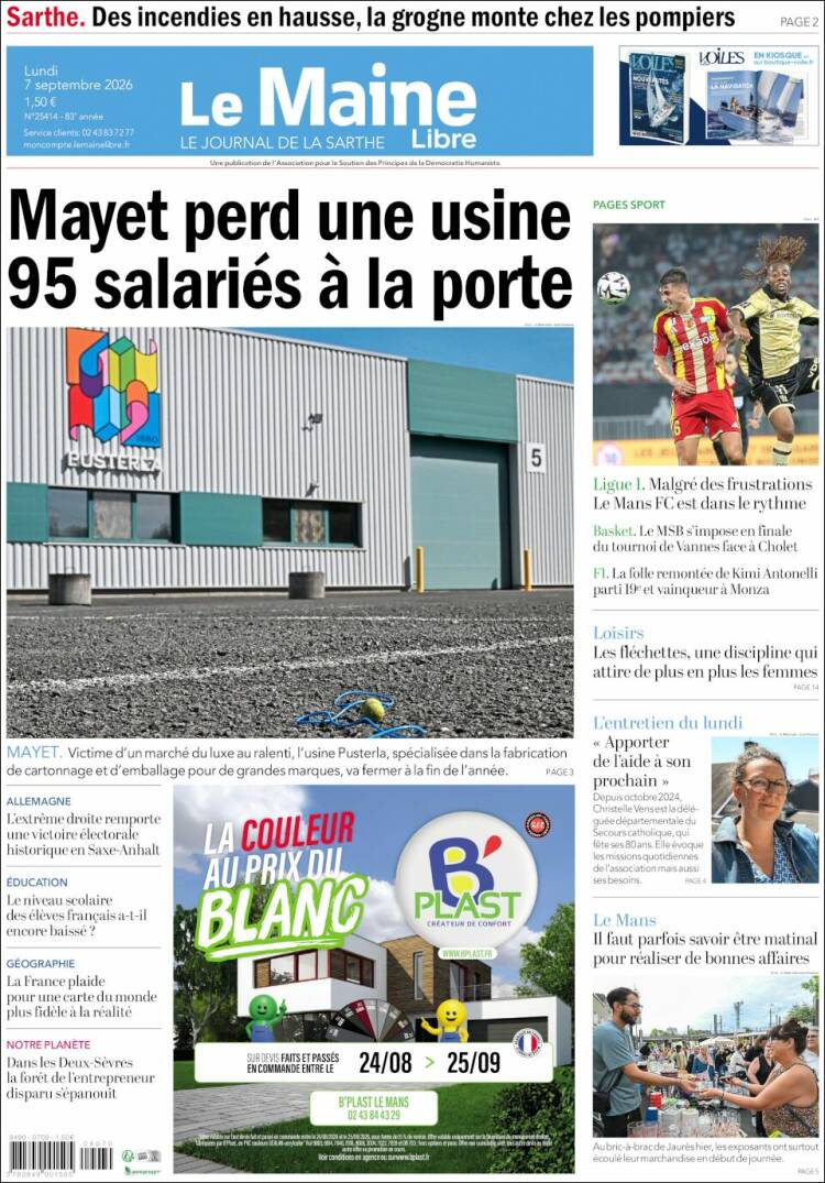 Portada de Le Maine Libre (Francia)