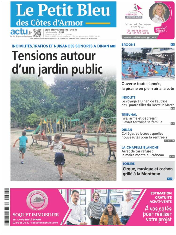 Portada de Le Petit Bleu (Francia)
