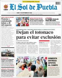 Portada de El Sol de Puebla (Mexico)