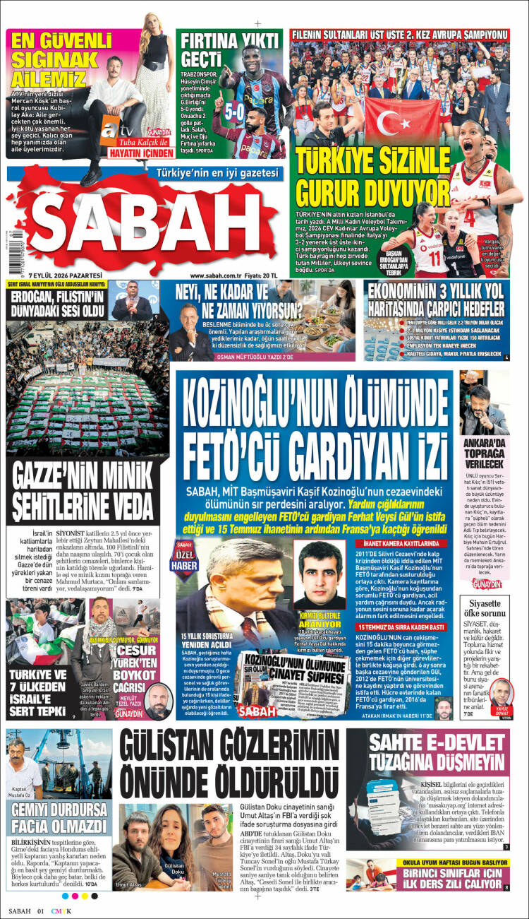 Portada de Sabah (Turqu&iacute;a)
