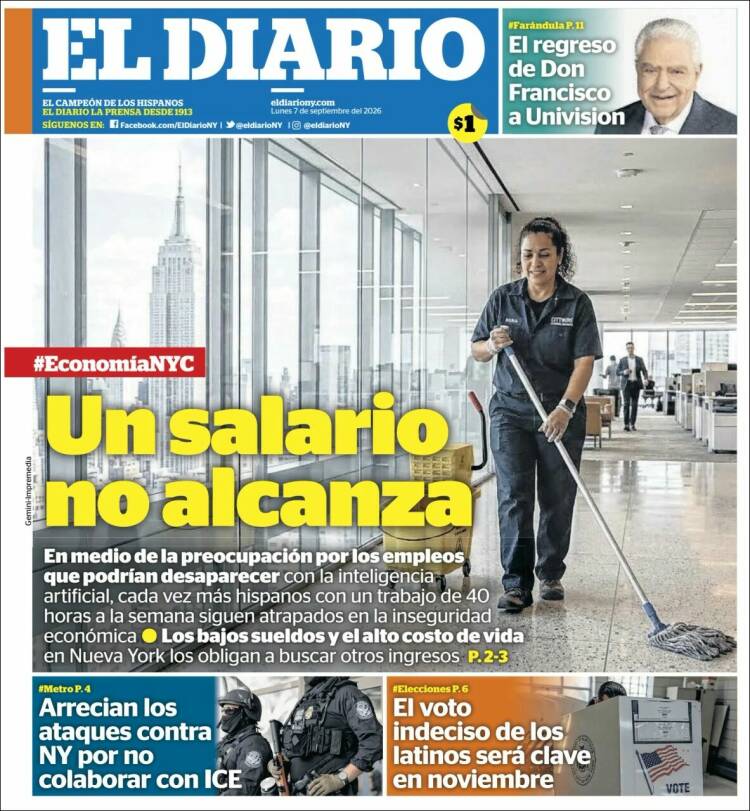 Portada de El Diario NY (USA)