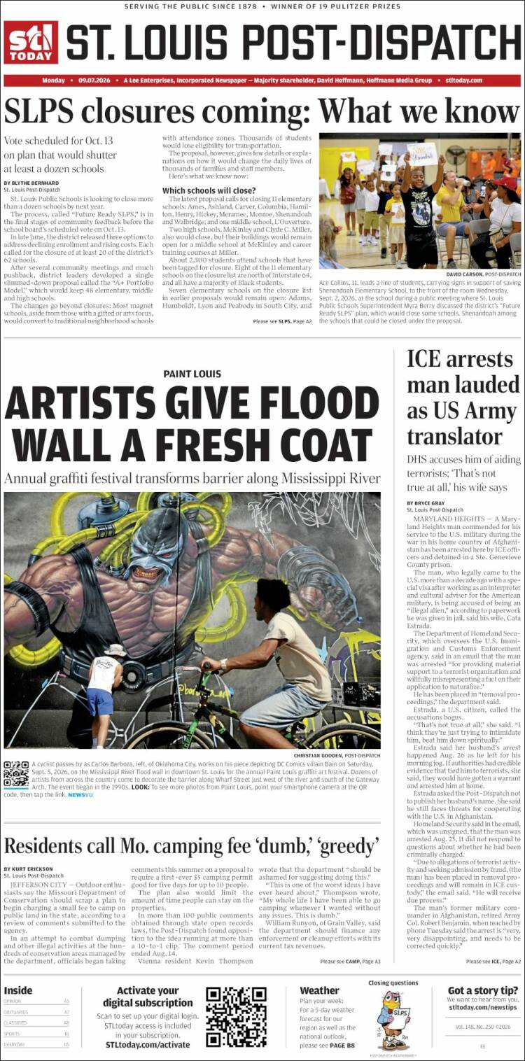 Portada de St. Louis Post-Dispatch (USA)