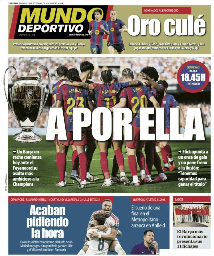 Portada de El Mundo Deportivo (Espagne)