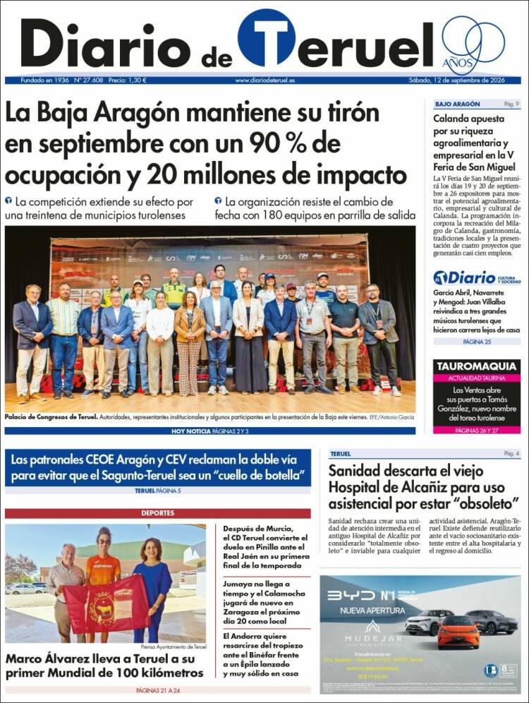 Portada de Diario de Teruel (Spain)