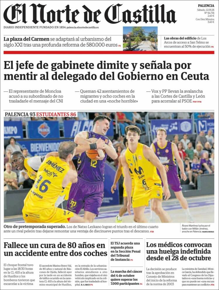 Portada de Norte de Castilla - Palencia (Spain)