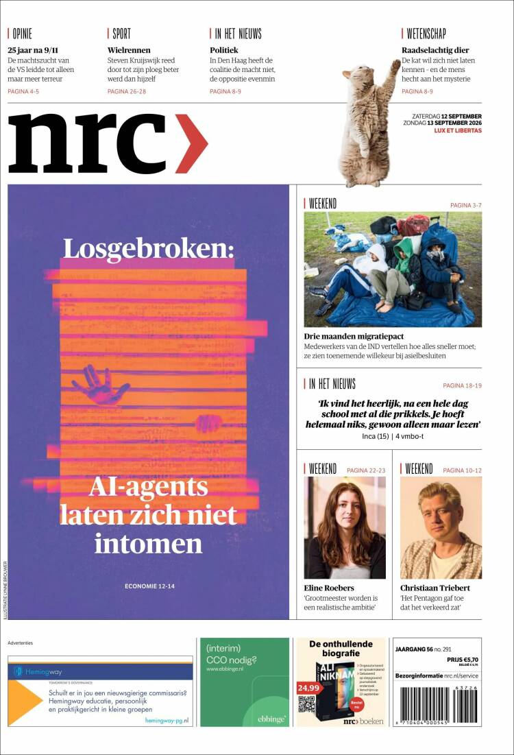 Portada de NRC Handelsblad (Pa&iacute;ses Bajos)