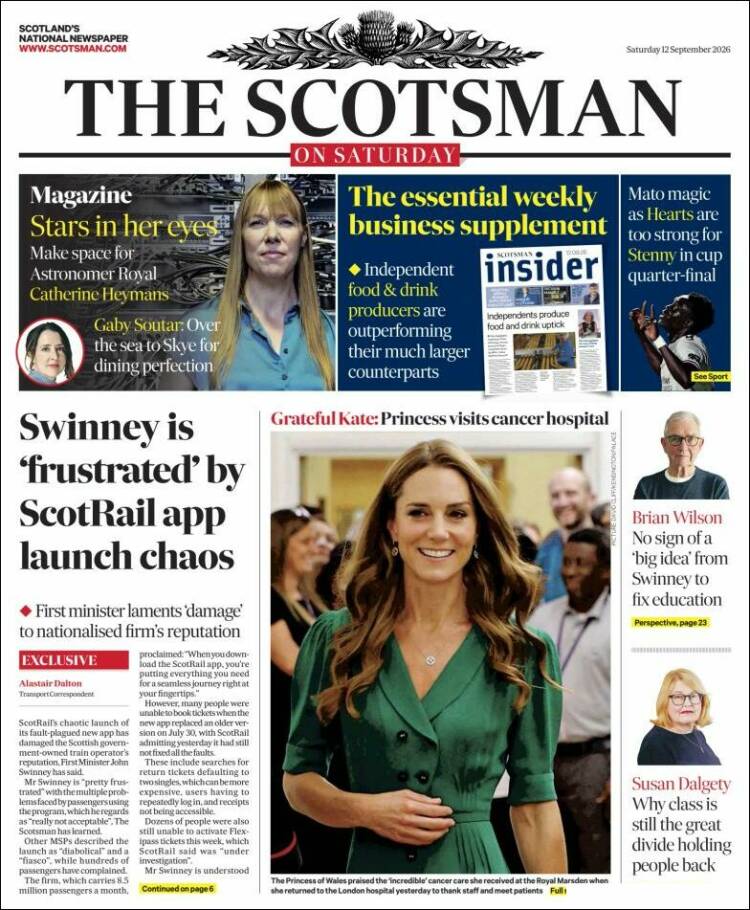 Portada de The Scotsman (United Kingdom)