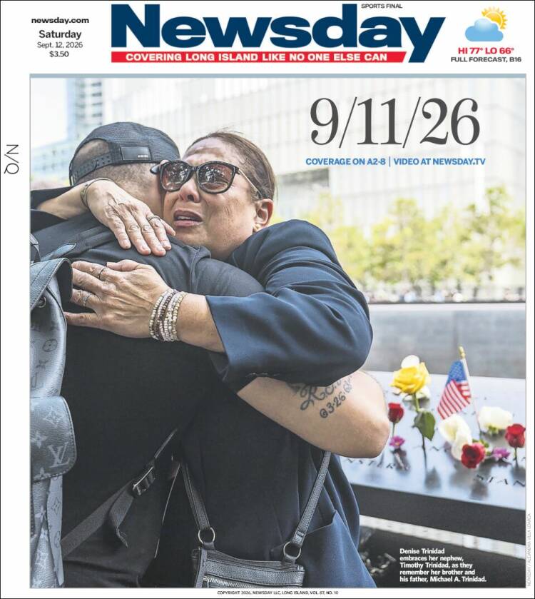Portada de Newsday (USA)