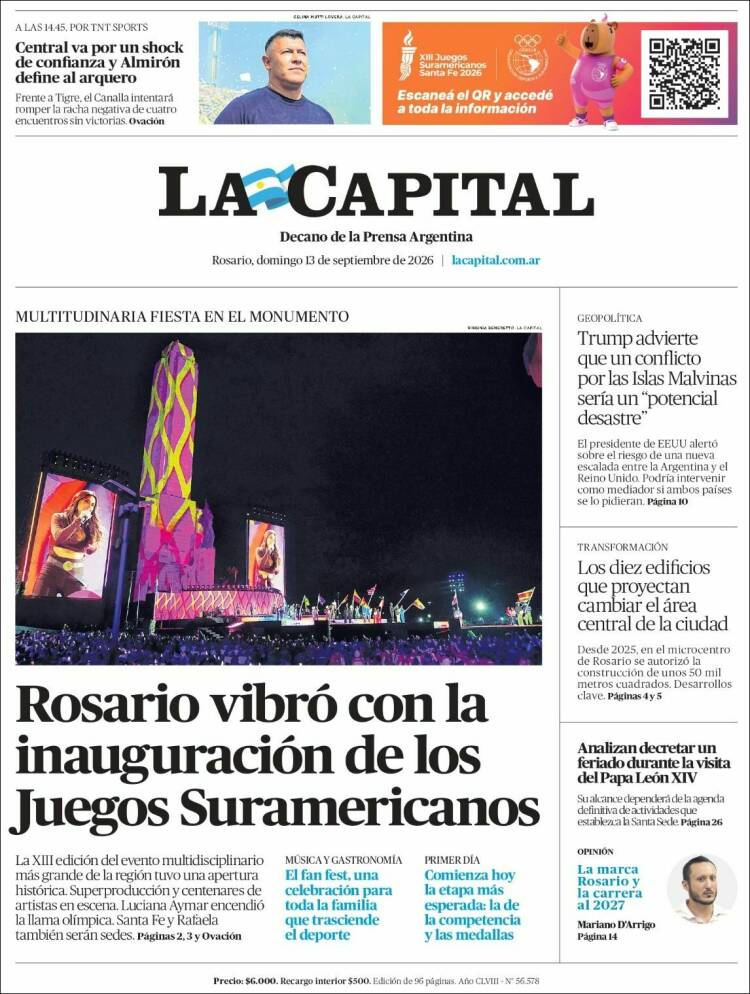 Portada de La Capital - Rosario (Argentina)