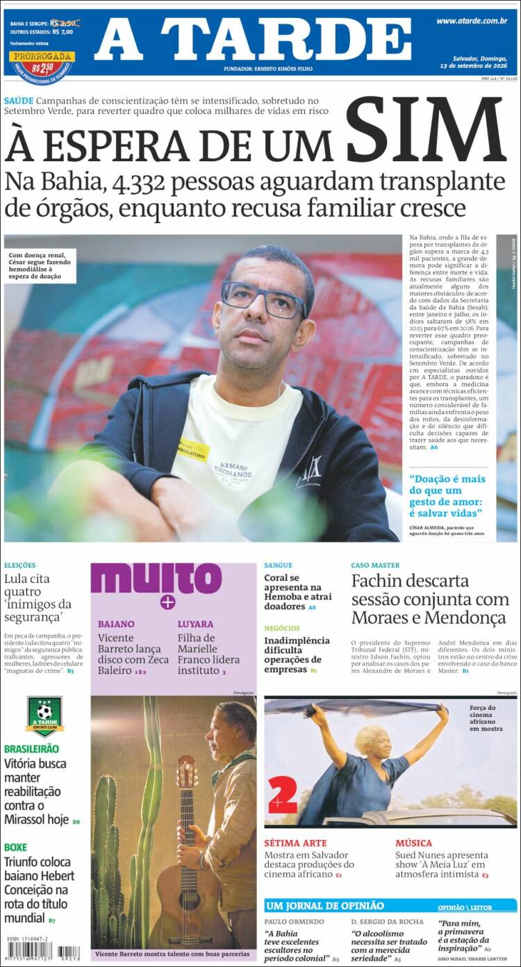 Portada de Diário A Tarde (Brasil)