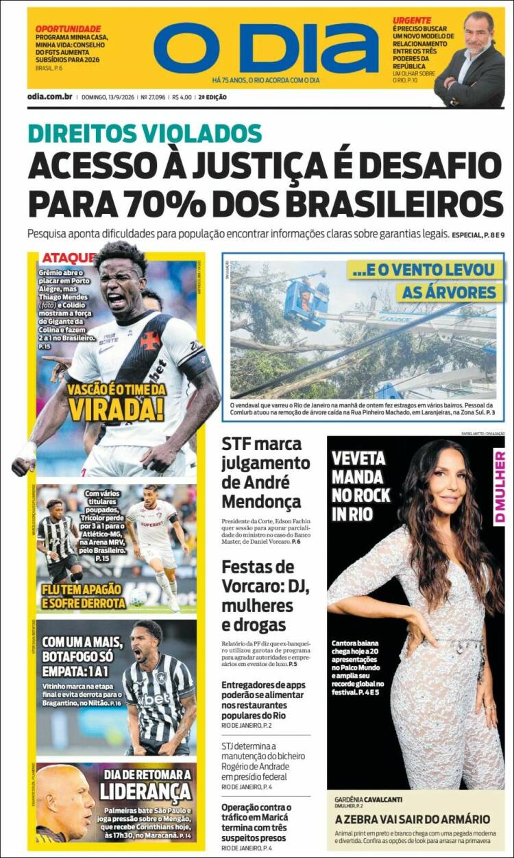 Portada de O Dia (Brasil)
