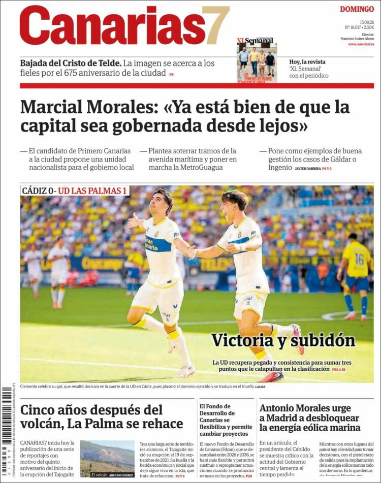 Portada de Canarias 7 (Espa&ntilde;a)