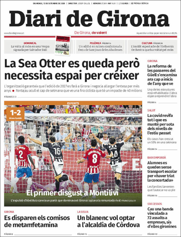 Portada de Diari de Girona (Espagne)