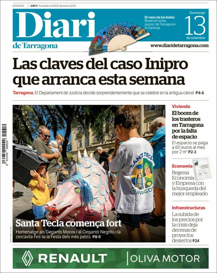 Portada de Diari de Tarragona (Espa&ntilde;a)