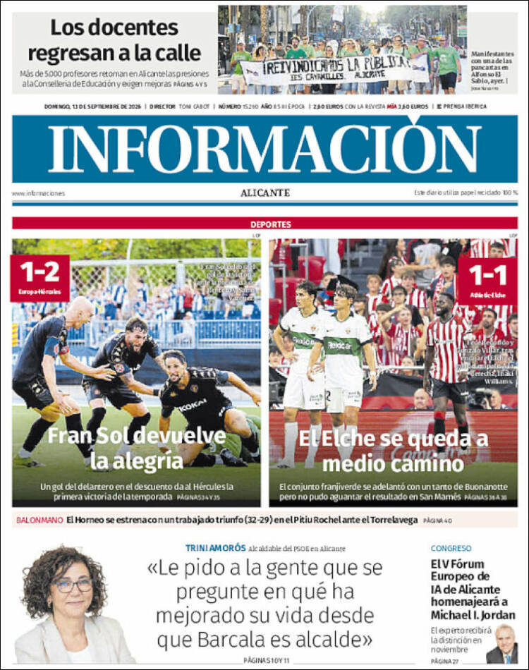 Portada de Diario Información (Espa&ntilde;a)