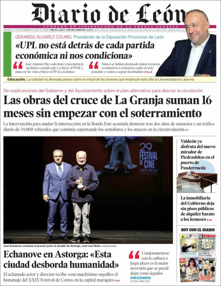 Portada de Diario de León (Espa&ntilde;a)