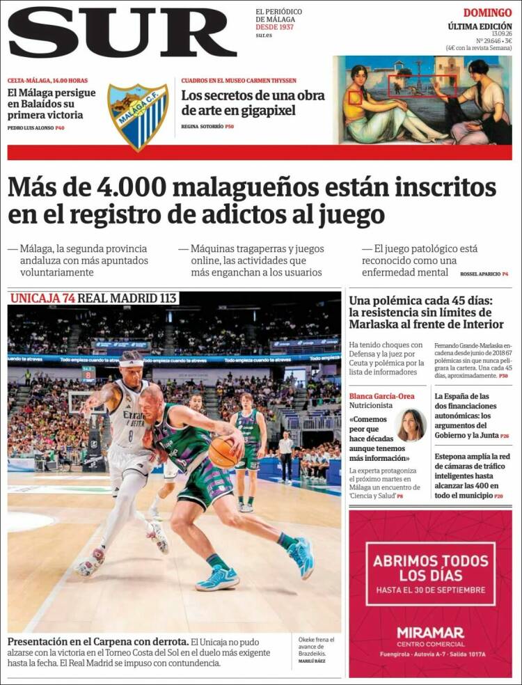 Portada de Diario el Sur (Espa&ntilde;a)