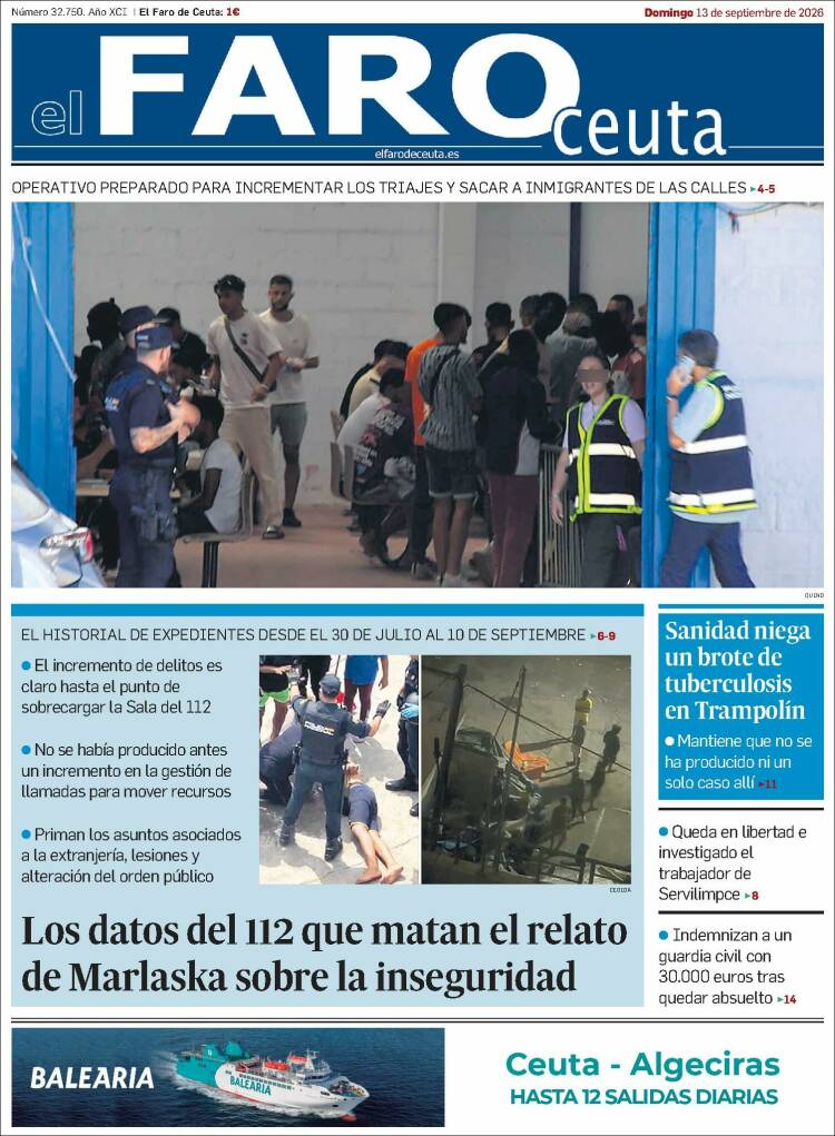 Portada de El Faro de Ceuta (Espa&ntilde;a)