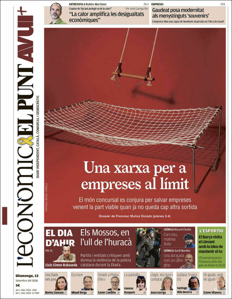 Portada de El Punt Avui (Espa&ntilde;a)