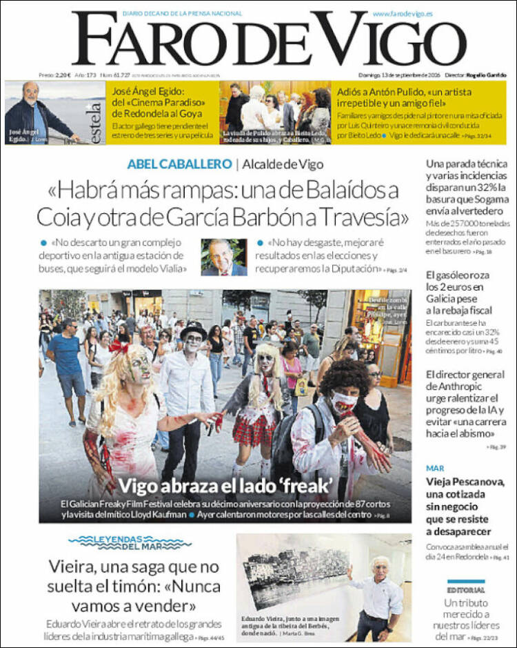 Portada de Faro de Vigo (Espagne)