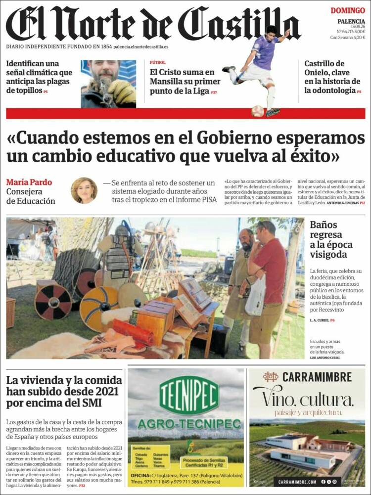 Portada de Norte de Castilla - Palencia (Espa&ntilde;a)