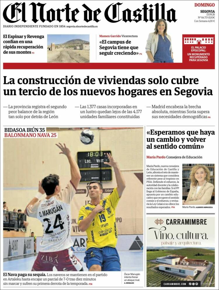 Portada de Norte de Castilla - Segovia (Espa&ntilde;a)