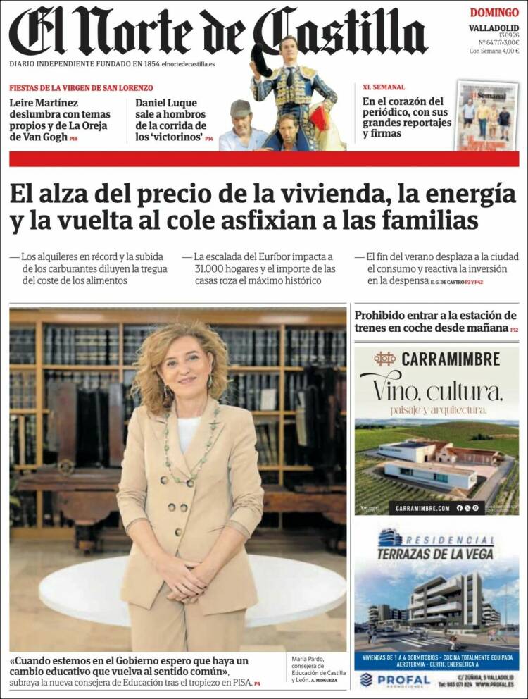 Portada de Norte de Castilla - Valladolid (Espa&ntilde;a)