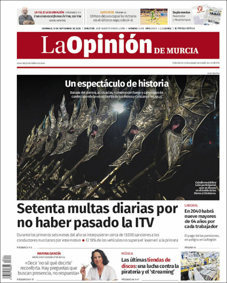 Portada de La Opinión de Murcia (Espa&ntilde;a)