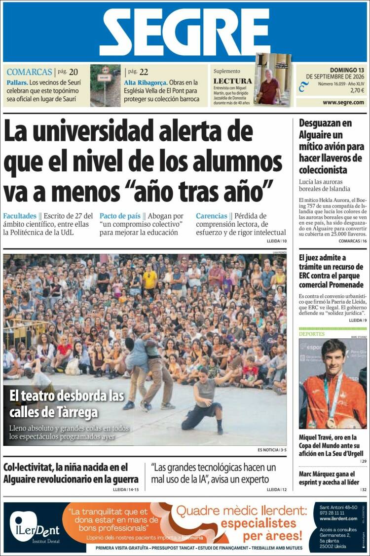 Portada de Segre  (Espa&ntilde;a)