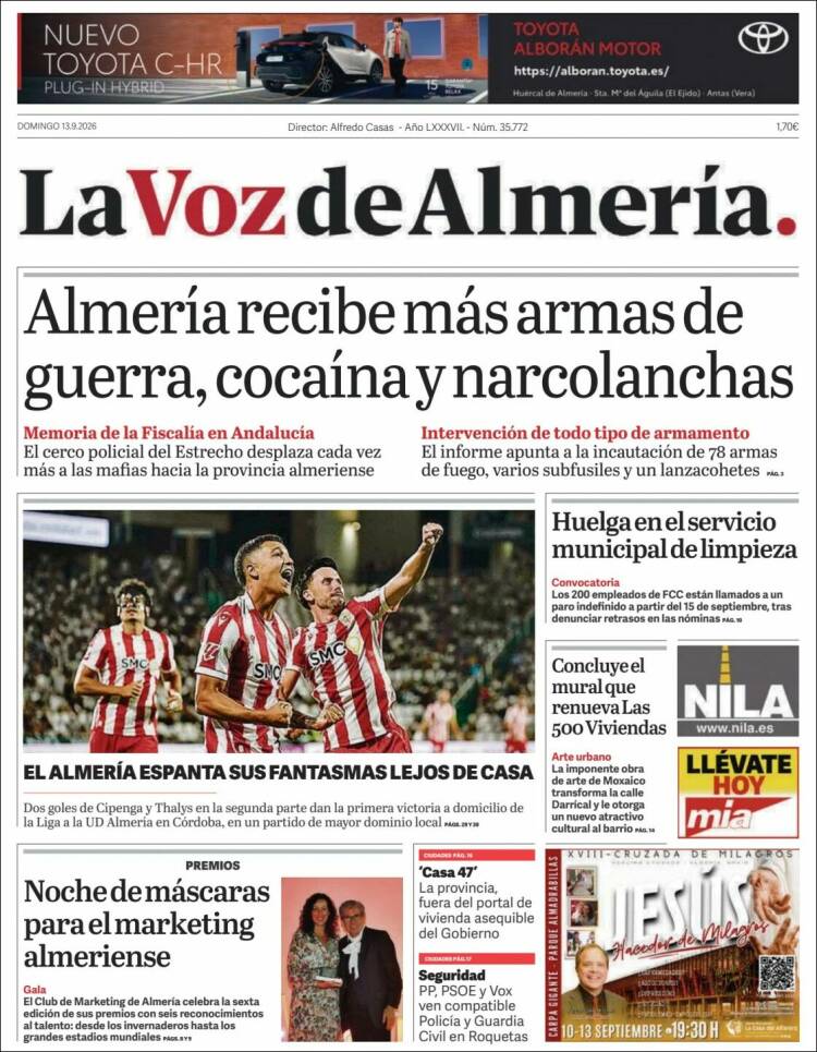 Portada de La Voz de Almería (Espa&ntilde;a)