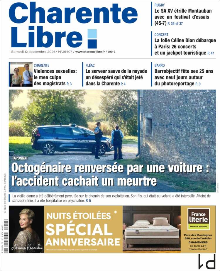 Portada de Charente Libre (Francia)