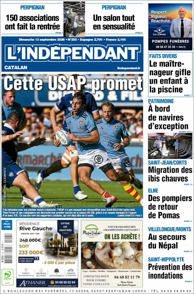 Portada de Le Indépendant (Francia)