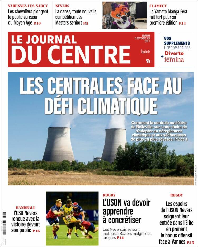 Portada de Le Journal du Centre (Francia)