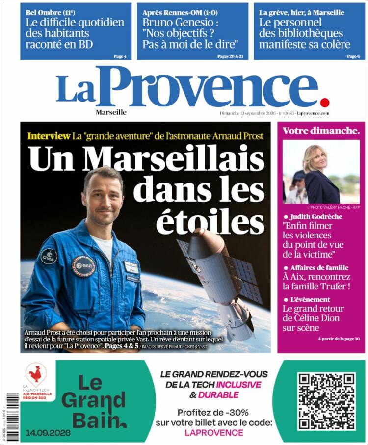 Portada de La Provence (Francia)