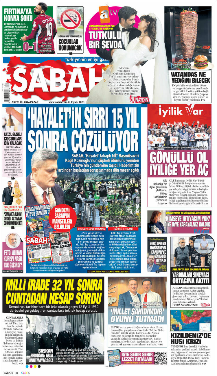 Portada de Sabah (Turqu&iacute;a)
