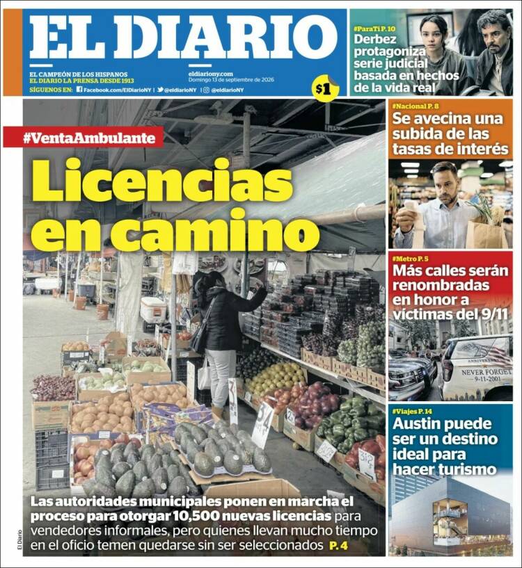 Portada de El Diario NY (USA)