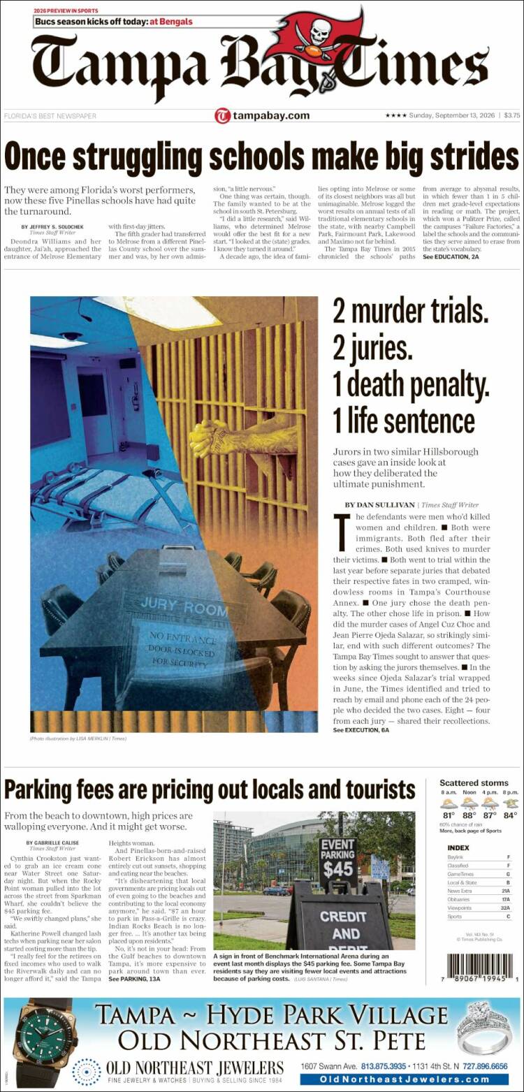 Portada de Tampa Bay Times (USA)