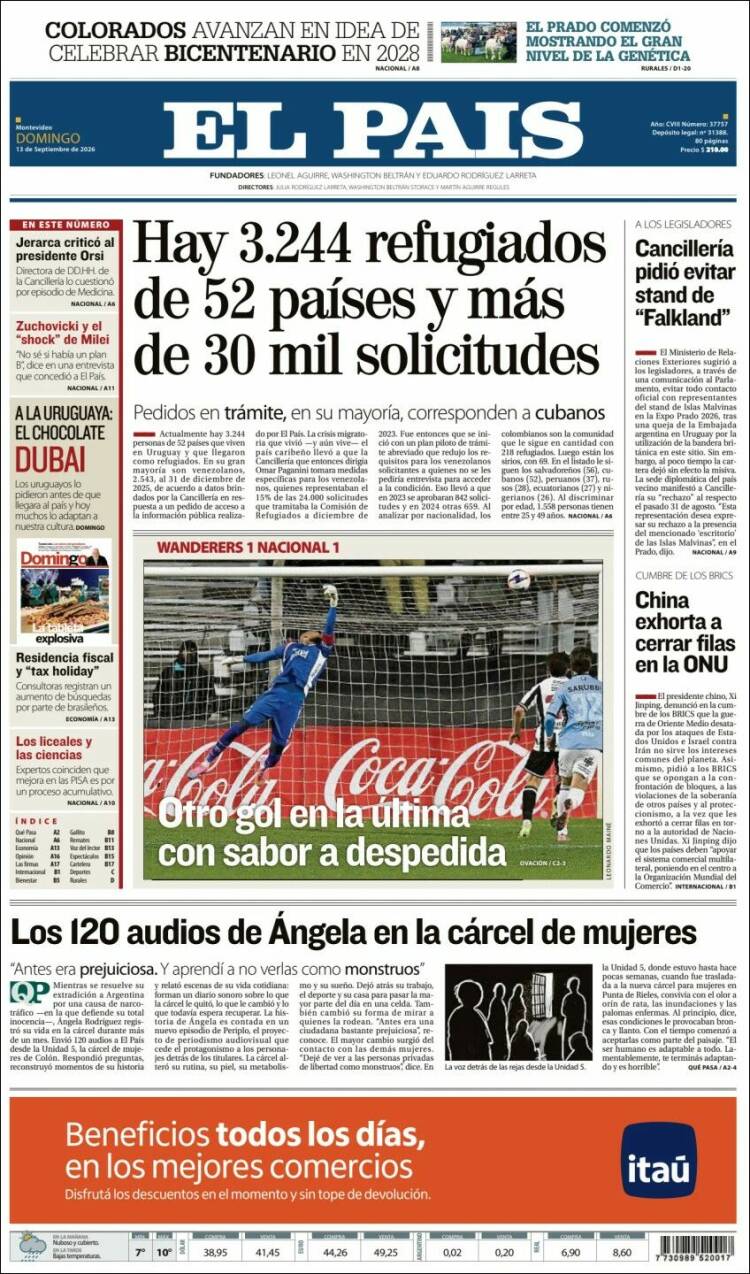 Portada de El País (Uruguay)