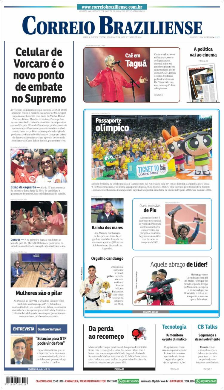 Portada de Correio Braziliense (Brasil)