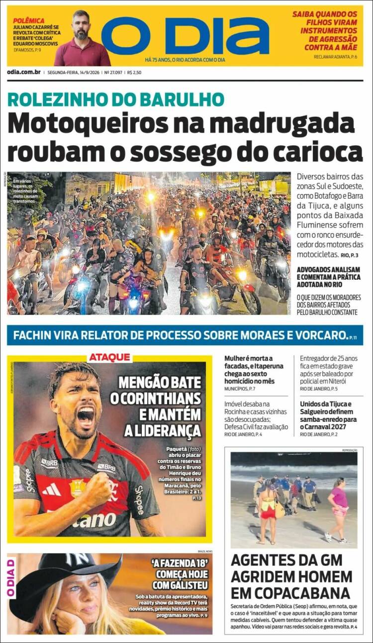 Portada de O Dia (Brasil)