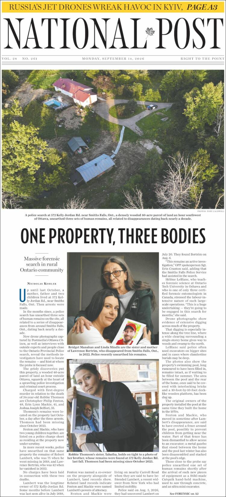 Portada de The National Post (Canad&aacute;)