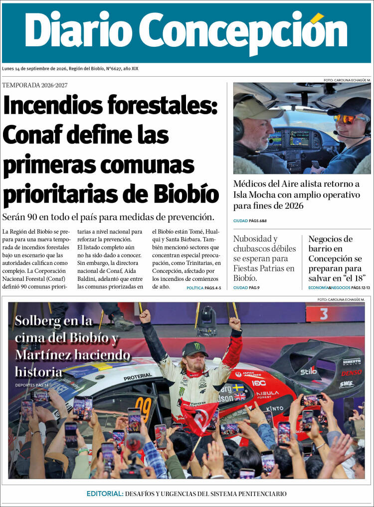 Portada de Diario de Concepción (Chile)