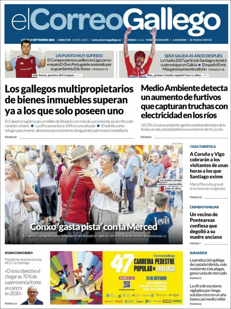 Portada de El Correo Gallego (Espa&ntilde;a)