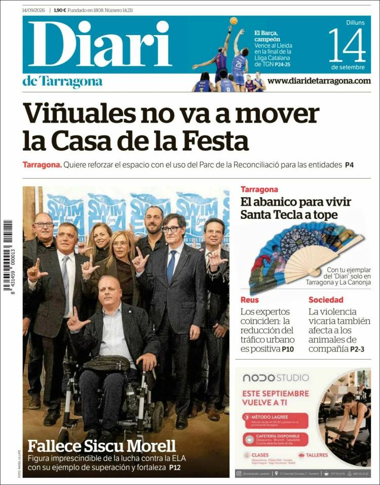 Portada de Diari de Tarragona (Espa&ntilde;a)