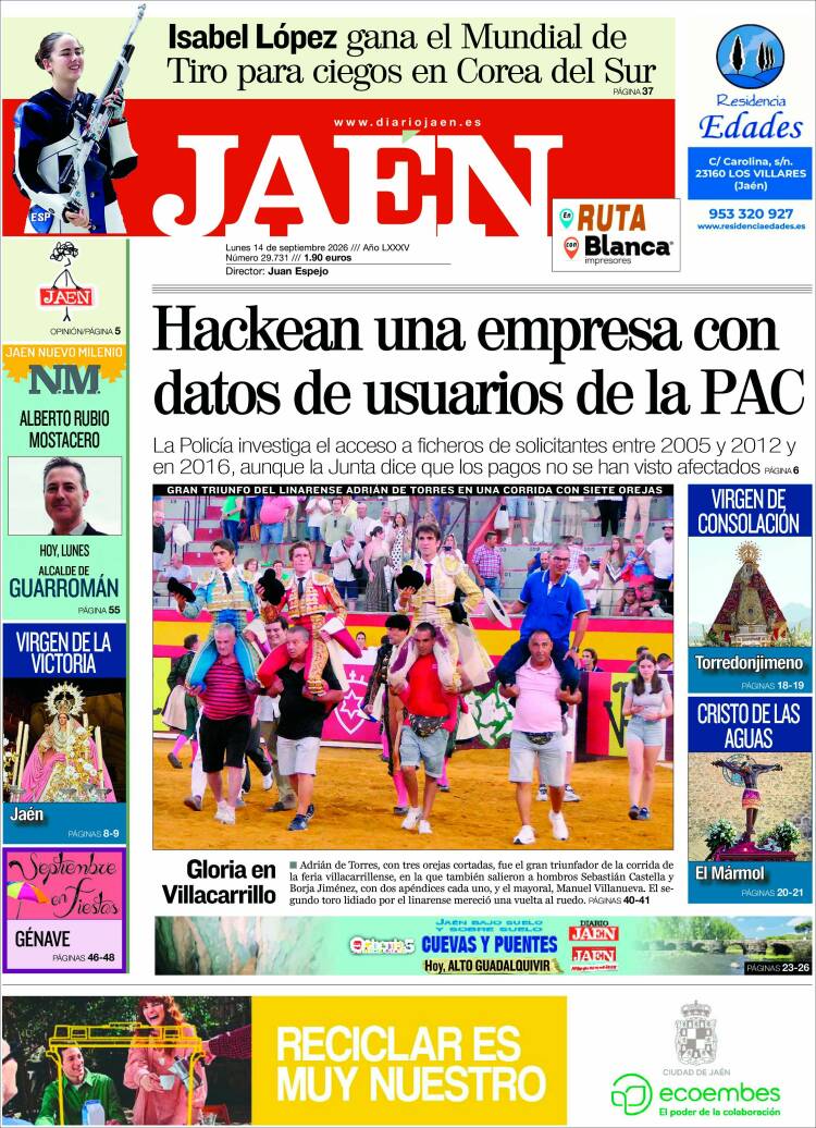 Portada de Diario Jaén (Espa&ntilde;a)