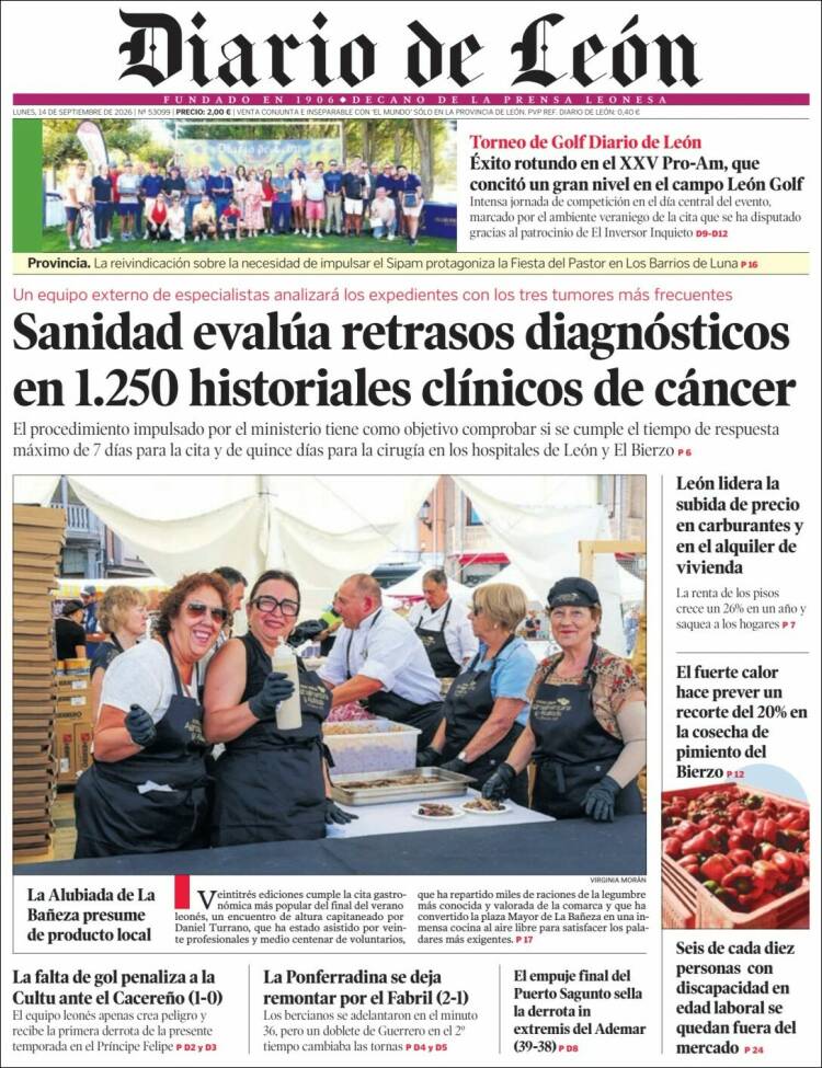 Portada de Diario de León (Espa&ntilde;a)